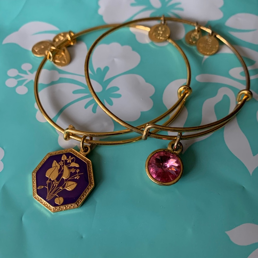 Alex and Ani Gold tone bracelets 2